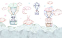 Flying Hot Air Balloons Peel and Stick Wallpaper, Wall sticker, Wall poster, Wall Decal - Luzen&co