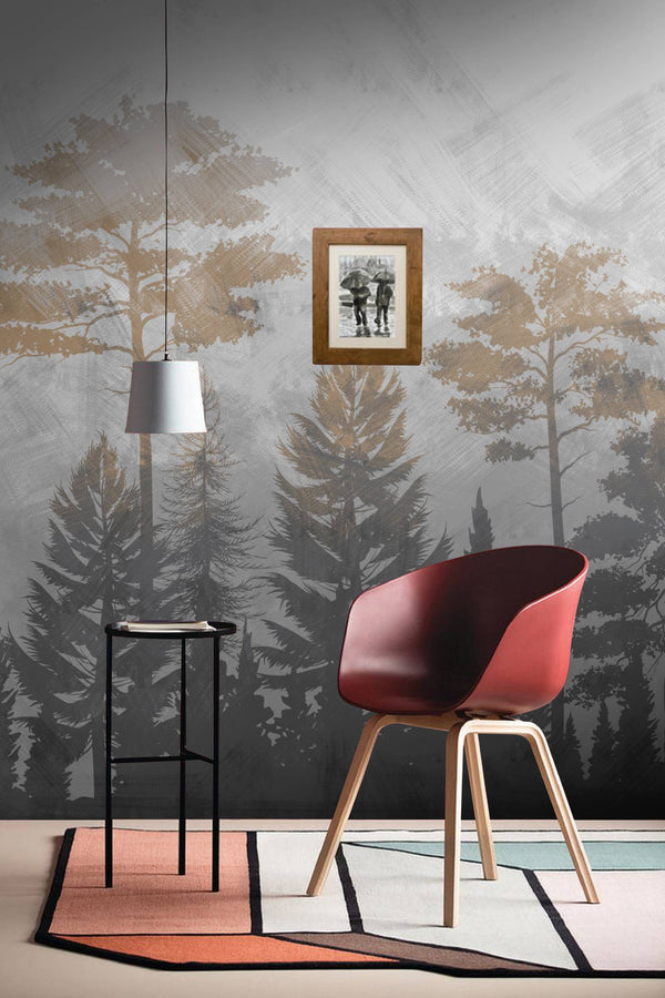 Dark Tones Tropical Forest Wallpaper