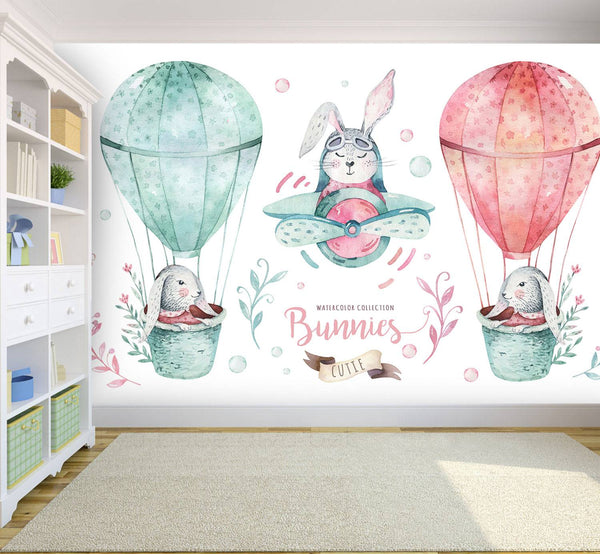 Hot Air Balloon And Aircrafts kids Wallpaper