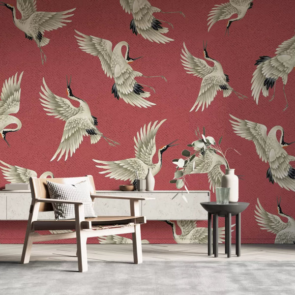 Birds Figured Turquoise Wall Mural Self adhesive Wallpaper Luzenandco