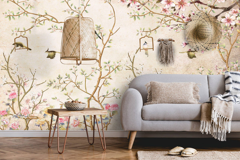 Pastel Colors Floral Wallpaper