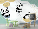 Pandas Playing On Tree Wallpaper, Wall sticker, Wall poster, Wall Decal - Luzen&co