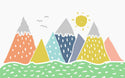 Colorful Triangle Snowy Mountains Wallpaper