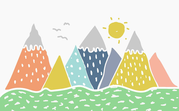 Colorful Triangle Snowy Mountains Wallpaper