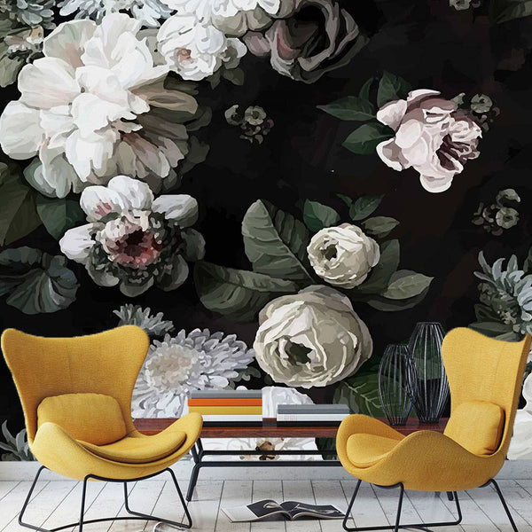 Roses Trendy Wall Art Peel and stick Wallpaper