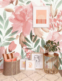 Pastel Color Floral Self adhesive Wallpaper