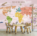 Colorful Map With Aircrafts Wallpaper, Wall sticker, Wall poster, Wall Decal - Luzen&co