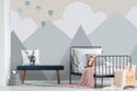 Blue Tones Mountains With Clouds Wallpaper, Wall sticker, Wall poster, Wall Decal - Luzen&co