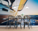 Yacht View at Sea Landscape Wallpaper