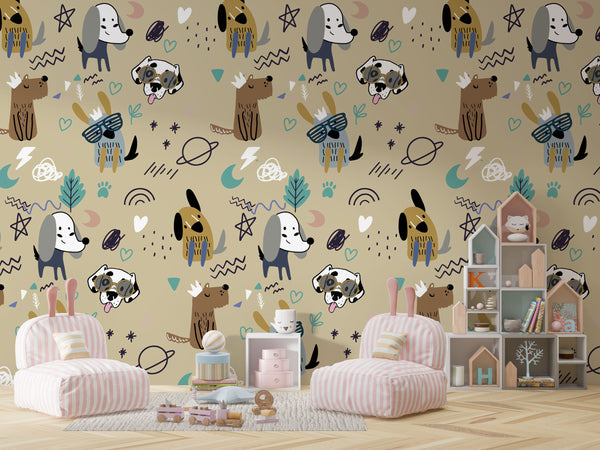 Dogs Kids Self adhesive Wallpaper, Wall sticker, Wall poster, Wall Decal - Luzen&co