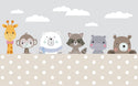 Animals Behind Garden Wallpaper, Wall sticker, Wall poster, Wall Decal - Luzen&co