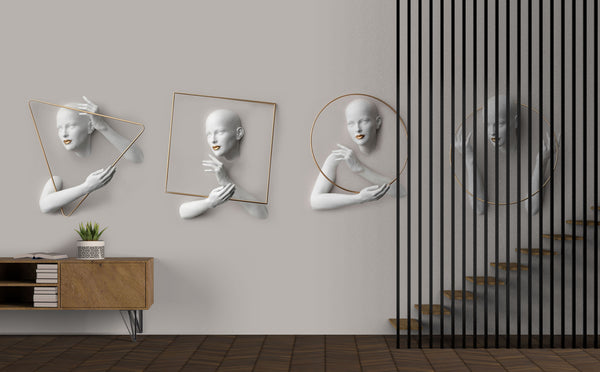 Woman Figured Sculpture Wall Mural Art Wallpaper - Luzen&Co