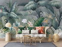 Bird and Flower Tropical Self Adhesive Wallpaper