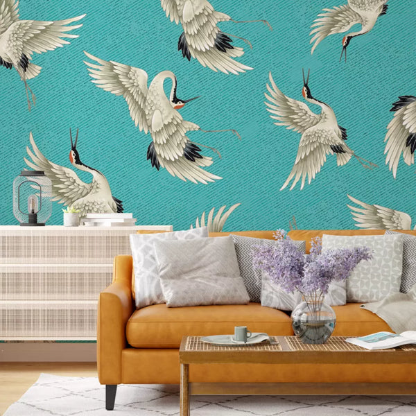 Birds Figured Wall Mural Peel and Stick Wallpaper Australia Luzen and co