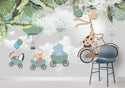 Animals On A Bike Train Wallpaper, Wall sticker, Wall poster, Wall Decal - Luzen&co