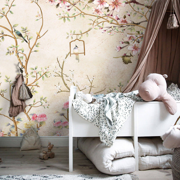 Pastel Colors Floral Wallpaper