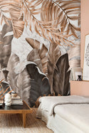 Big Tropical Leaves With Gradient Color Self Adhesive Wallpaper