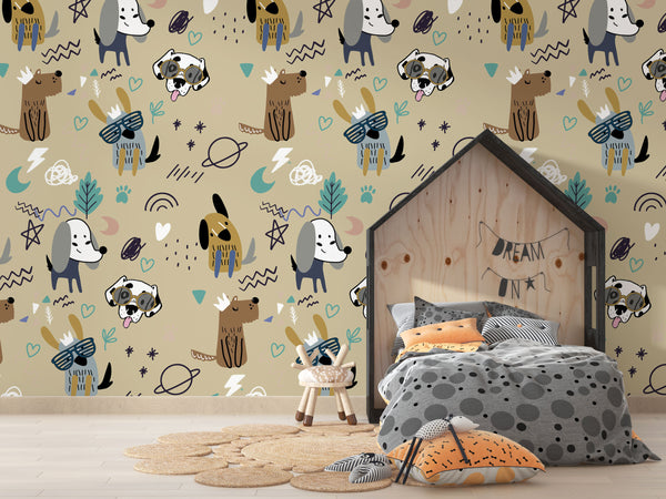 Dogs Kids Self adhesive Wallpaper, Wall sticker, Wall poster, Wall Decal - Luzen&co