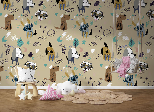 Dogs Kids Self adhesive Wallpaper, Wall sticker, Wall poster, Wall Decal - Luzen&co