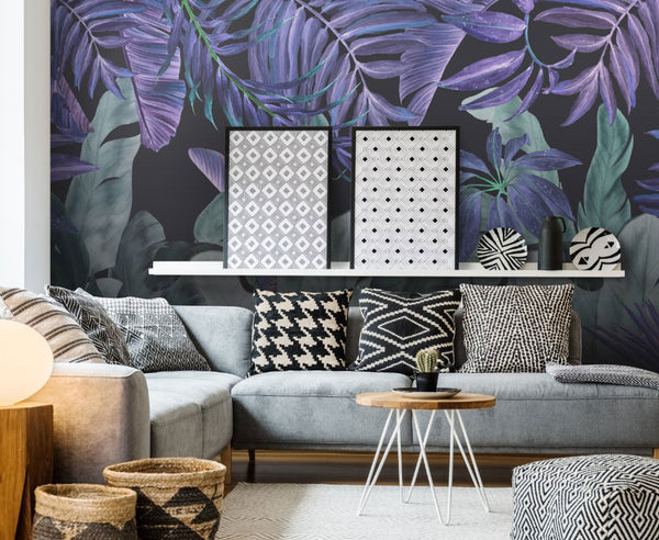 Big Tropical Leaves With Gradient Color Self Adhesive Wallpaper