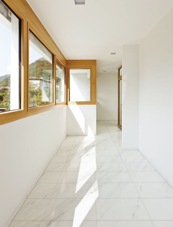 Self adhesive Bianco Marble Vinyl Floor tiles - 12Pack - Luzen&Co