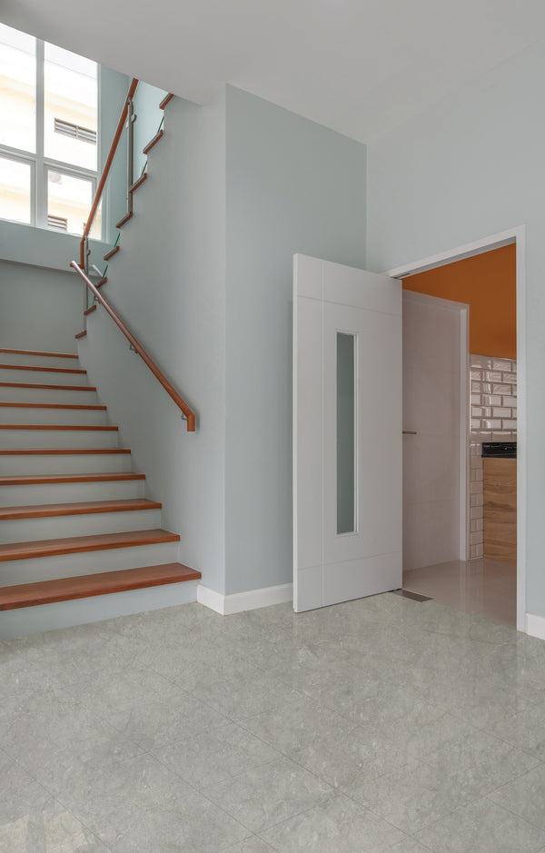 Peel and Stick Light Grey Glossy Marble Vinyl Floor tiles