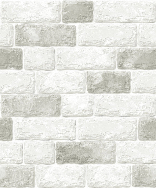 White&Grey Brick Self Adhesive Wallpaper Interior Sheet - Luzen&Co