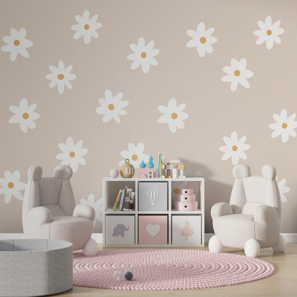 Beige Background Daisies Wallpaper Luzen and co Wallpaper shop in Sydney Austlralia