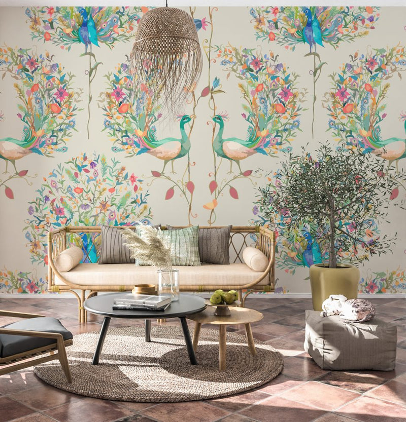 Imaginary Peacock Wallpaper Luzenandco Wallpaper shop in Sydney Australia Luzen&co