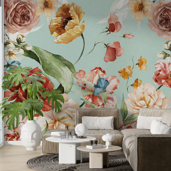 Soft Tones Rose Garden 3D Wallpaper, Wallpaper shop in Sydney, Australia