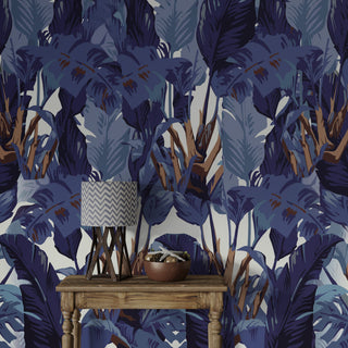 Tropical Leaves in Purple Tones Wallpaper Luzenandco Wallpaper shop in Sydney Australia Luzen&co