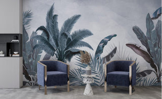 Tropical Leaves in Dark Tones Wallpaper Luzenandco Wallpaper shop in Sydney Australia Luzen&co