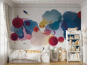 Watercolor Planets Kids Wall mural Luzenandco Wallpaper shop in Sydney Australia Luzen&co