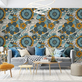 Geometrical Pattern Flowers Wallpaper, Wallpaper shop in Sydney, Australia