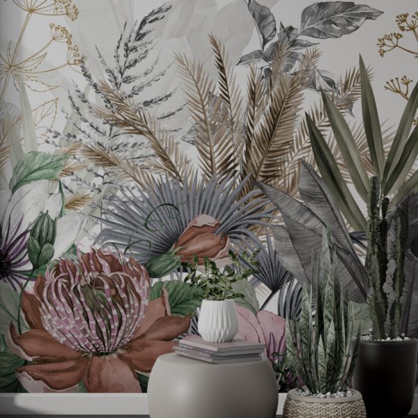 Tropical Flowers And Leaves Wallpaper Luzenandco Wallpaper shop in Sydney Australia