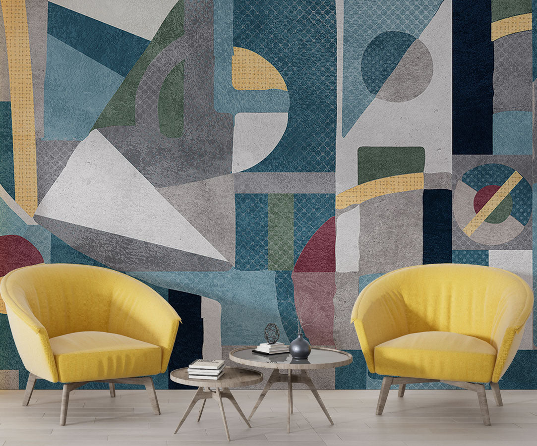 Geometric wallpaper, Self adhesive wallpaper, peel and stick wallposter - Luzen&Co