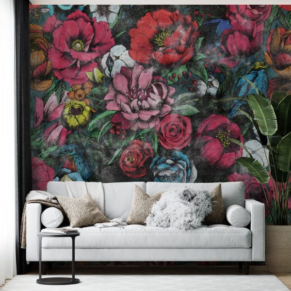 Retro Flowers Art Design Wallpaper, Wallpaper shop in Sydney, Australia