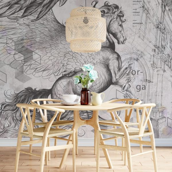 Da Vinci’s Pegasus Art Design Wallpaper Luzenandco Wallpaper shop in Sydney Australia Luzen&co