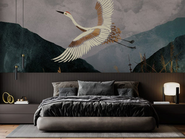 Boho Soaring Stork Wallpaper Boho Soaring Stork Wallpaper