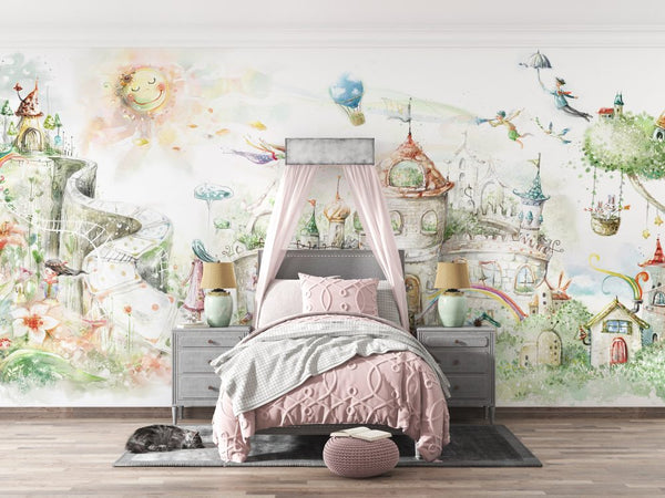 Cloud Castle Kids Wallpaper Luzenandco Wallpaper shop in Sydney Australia Luzen&co