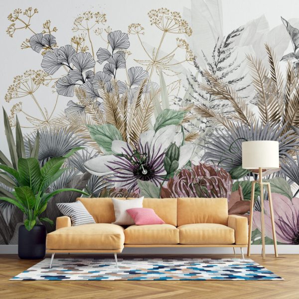 Tropical Flowers And Leaves Wallpaper Luzenandco Wallpaper shop in Sydney Australia