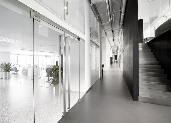 Horizontal gradient pattern of frosted privacy window film