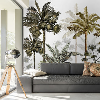 Hand Drawn Palms Tropical Peel and Stick wallpaper