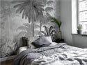 Black and White Tropical Self Adhesive Wallpaper