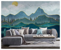 Golden Lines Drawn Mountain Landscape Wallpaper - Luzenandco