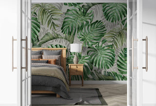 Green Tones Palm Leaf Self adhesive wallpaper