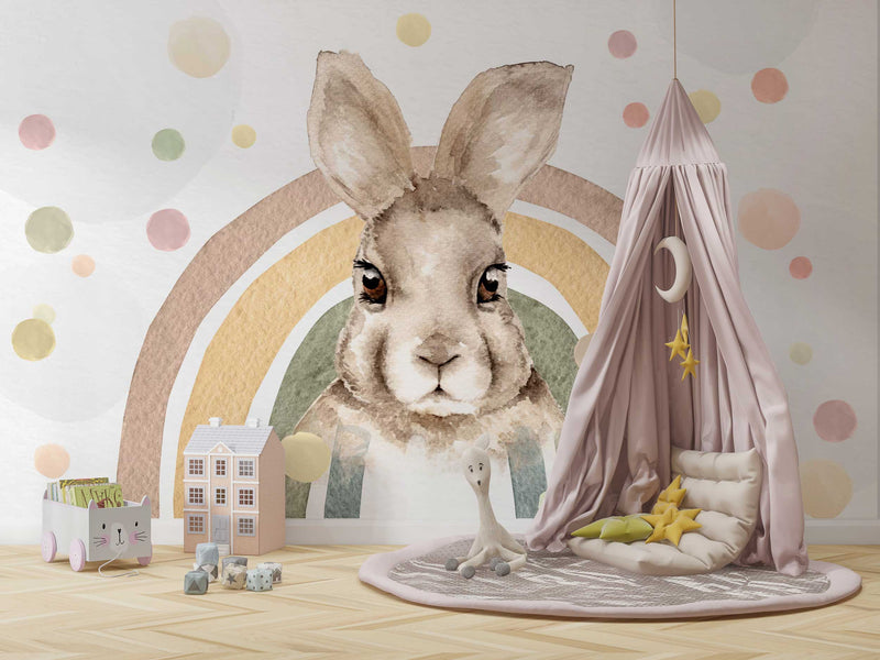 Rabbit Kids Peel and Stick wallpaper Self adhesive wallpaper -Luzen&Co