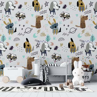 Dogs Kids Self adhesive Wallpaper, Wall sticker, Wall poster, Wall Decal - Luzen&co