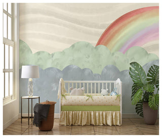 Clouds And Rainbow Kids Wallpaper, Wall sticker, Wall poster, Wall Decal - Luzen&co