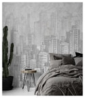 Stylish Gray Tones City Theme Wall Mural Wallpaper - Australia Luzen&Co
